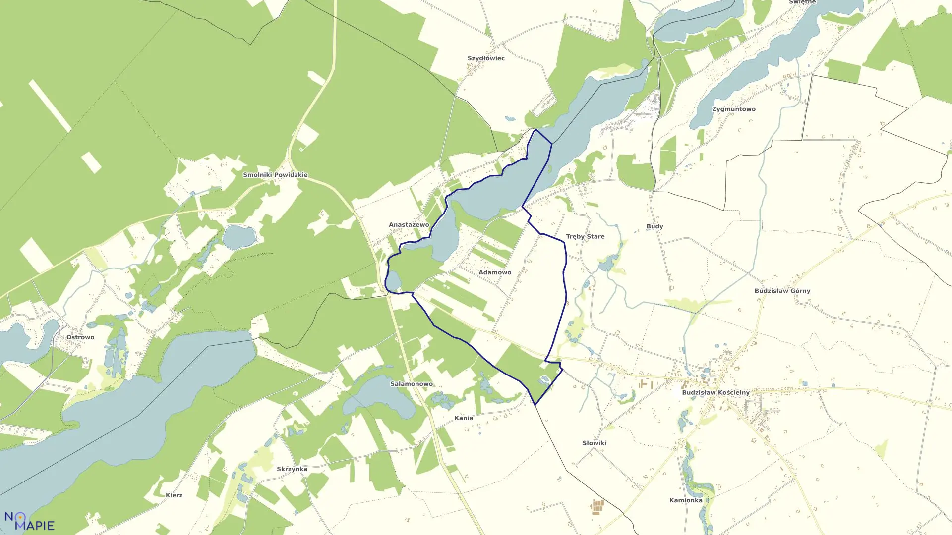 Mapa obrębu ADAMOWO w gminie Kleczew