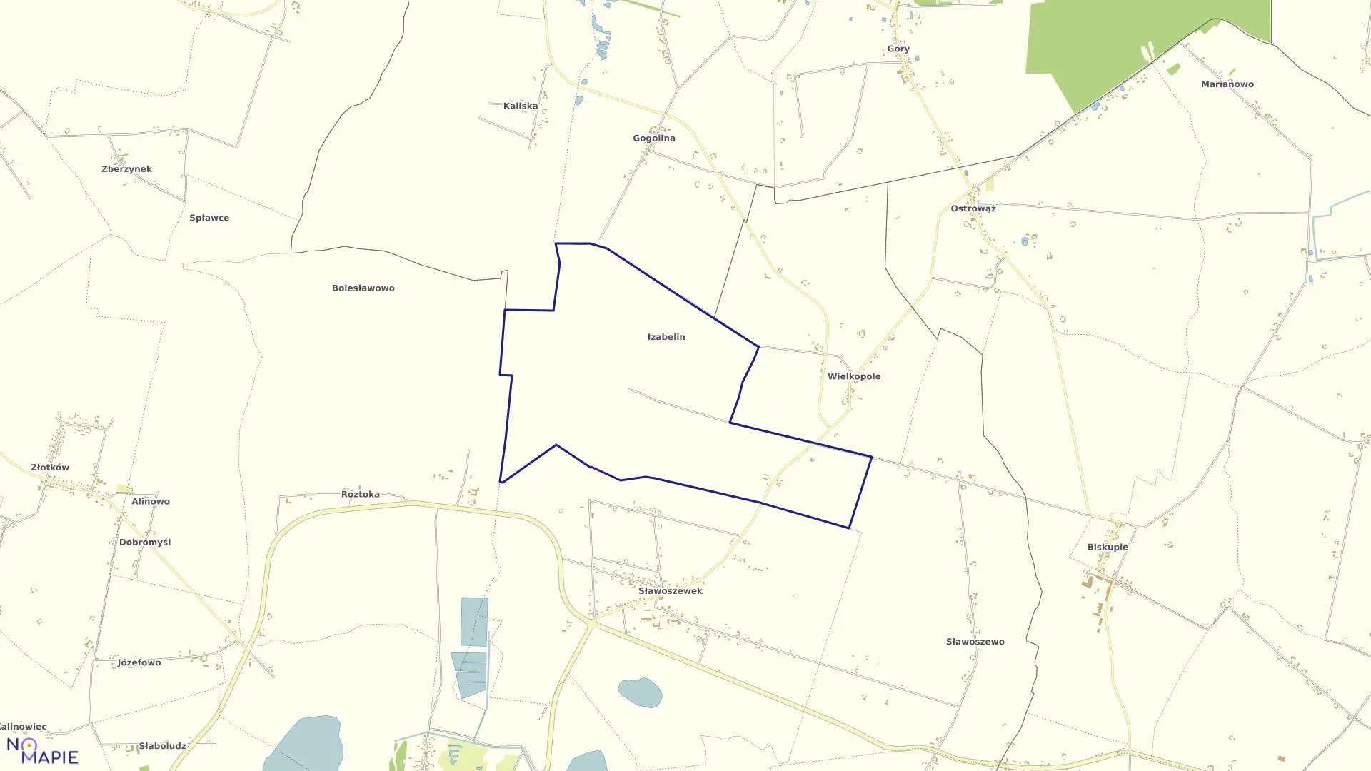 Mapa obrębu IZABELIN w gminie Kleczew