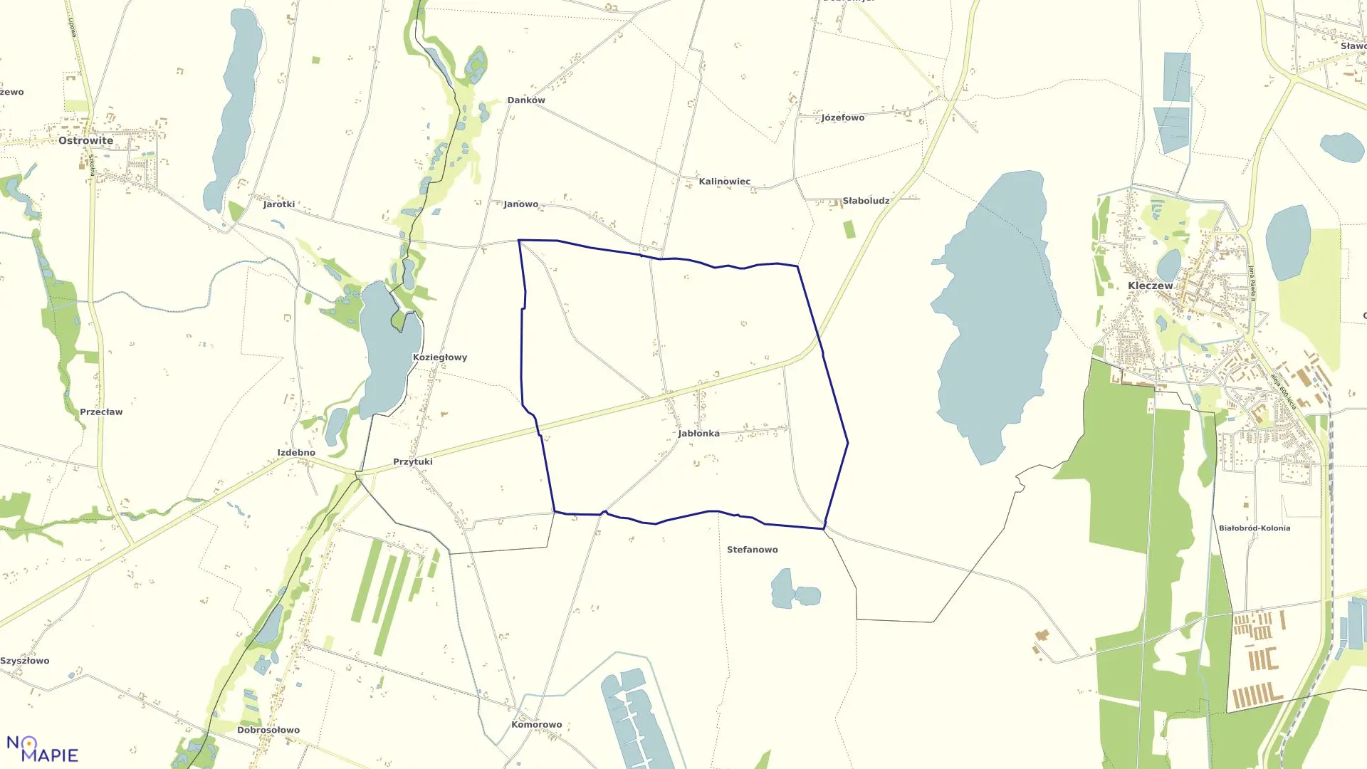 Mapa obrębu JABŁONKA w gminie Kleczew
